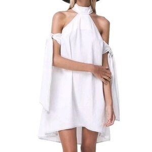 Shakuhachi White Linen Cotton Blend Mini Dress Sz. 4